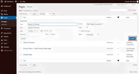 Wordpress Edit Page CodeRepublics