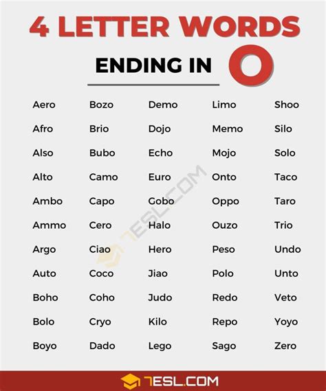 Words Ending In O slidesharedocs