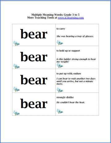Words With Multiple Meanings Examples