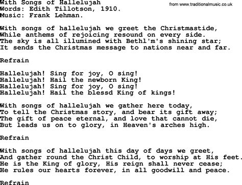 Hallelujah (Christmas Song) Composer: Leonard Cohen. Music Arranged By: Musicgllover. Lyrics By: Cloverton. Put Together By: Abbit. Feel free to change to update just give credit to original artists please. (It's not perfect)! Enjoy, and Merry Christmas! :)