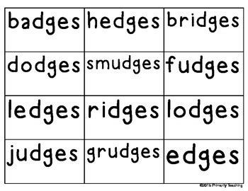 Words in UDGE - Ending in UDGE