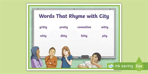 Words rhyming with City