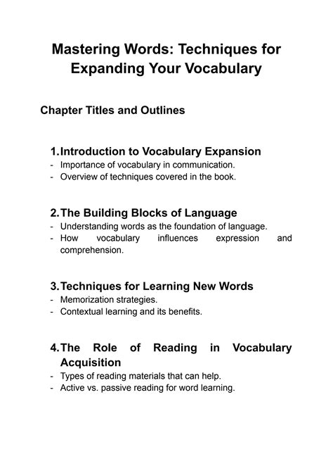Words techniques