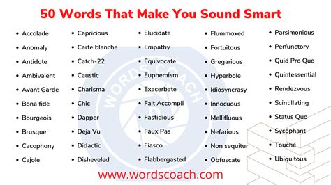 Words that make you sound smart. Finally, because unusual English words are used less often, using them will make you sound smart. Remember, the more you practice with these unique English words the more fluent you’ll sound, and you’ll surely impress a lot of people! Learning unique words is one path to becoming an advanced English learner. So there you have … 