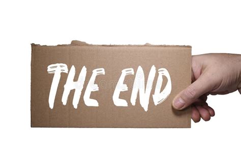 Words the END Written on Cardboard. Clipping Path Stock Image Image