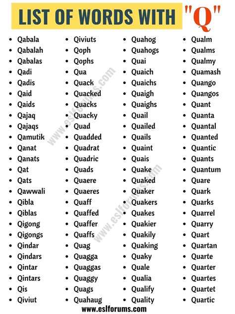 Words with Q A Big List of 300+ Words That Start with Q Words with