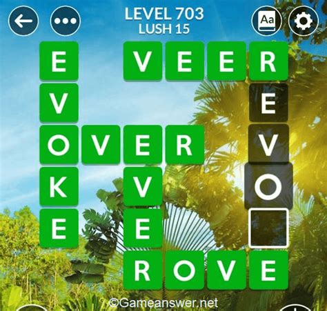 Wordscapes 703. May 7, 2024 ... Wordscapes level 703 is in the Lush group, Jungle pack of levels. This makes Wordscapes level 6232 a medium challenge in the master levels ... 