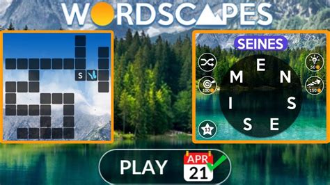 Wordscapes daily puzzle april 21 2023. We have all the Wordscapes answers for the May 5, 2023 daily puzzle. We update our site every day to make sure you find solutions for all the daily Wordscapes puzzles of May 2023. We offer the full puzzle solution as well as its bonus words to make sure that you gain all the stars of the Wordscapes challenge of the day. 