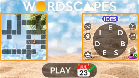 Wordscapes daily puzzle july 23 2023. 13 Words in November 12, 2023 Daily Puzzle. We have all the Wordscapes answers for the November 12, 2023 daily puzzle. We update our site every day to make sure you find solutions for all the daily Wordscapes puzzles of November 2023. We offer the full puzzle solution as well as its bonus words to make sure that you gain all the stars of the ... 