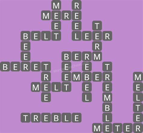 BERET. 6 Letter Answers. MELTER. TREBLE. 7 Letter Answers. TREMBLE. If you already solved this level and are looking for other answers from the same puzzle then head over to Wordscapes Levels 2401-2500 Answers. Please find below all the Wordscapes Level 2448 Answers, Cheats and Solutions. This is a fantastic game developed by PeopleFun Inc.