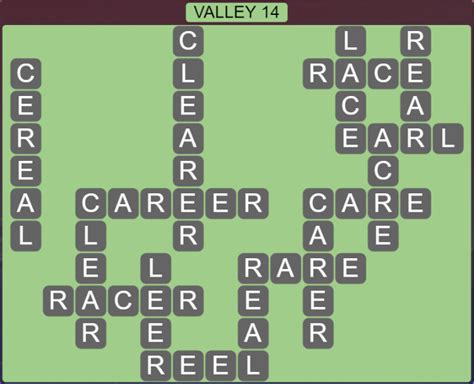 The Valley Levels are part of the Air Pack in Wordscapes.Valley has 16 levels. The Air pack contains 5 Sections, and holds levels 2561 -2576.. 