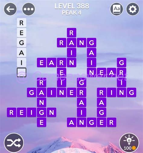 Wordscapes level 388. Wordscapes Level 389 Peak 5 Answers. Word Scapes is a video game for mobile devices. Available for iOS and Android. Wordscapes downloaded +10.000.000 on Play Store and +5.000.000 on App Store. Millions people play that game everyday. Users (Players) can stuck on some level as Level 389 or Peak 5. 