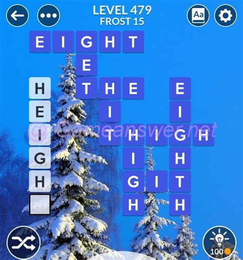 Wordscapes Winter Frost - Level 479 answers | All 46,000 levels | UPDATED. Choose game language: Wordscapes Winter Frost - Level 479. ( 811 votes, average: 3,00 out of …. 