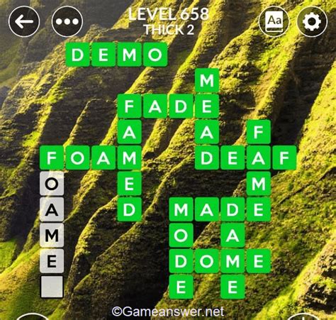Wordscapes level 658. Wordscapes Level 658 AnswersWordscpes Level 658 CheatsThis text twist of a word game is tremendous brain challenging fun. Enjoy modern word puzzles with word... 