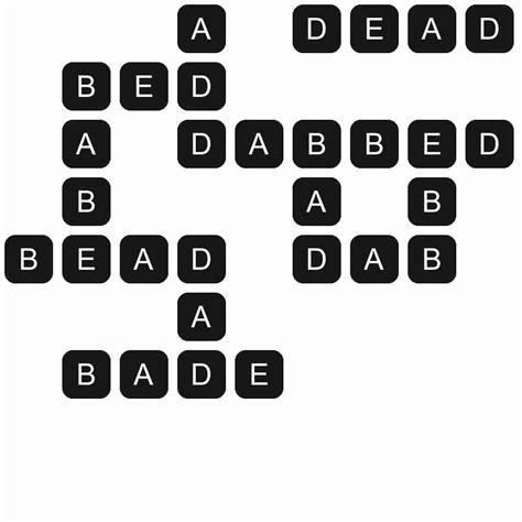 The words for level 683 are: ADD, BAD, BED, DAD, DAB, EBB