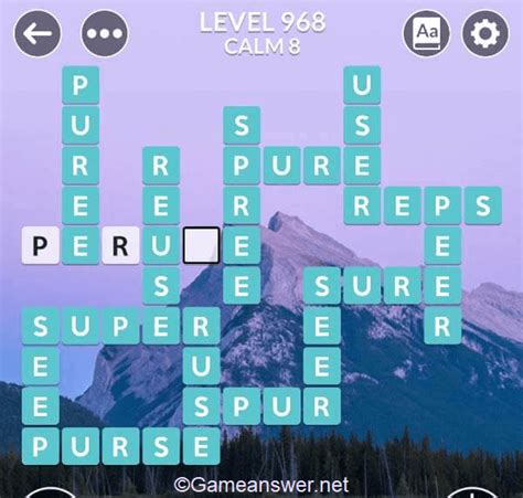 Wordscapes level 965 is in the Calm group, Lake pac