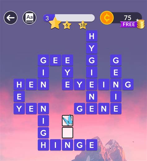 Wordscapes is a crossword-styled puzzle game where you create words out of a set of letters. With those letters, you swipe to connect them into words which, if valid, will fill out the crossword. Each level has a new set of letters and progressively gets more difficult. The game was created by PeopleFun and released on Android and iOS.. 