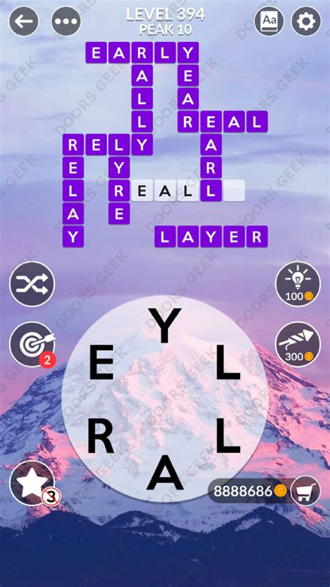 really. relay. rely. year. The Answers for Wordscapes Level 