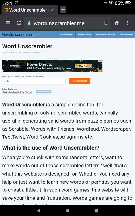 Word Unscrambler helps you find valid words for your next move using the lettered tiles available at your hand. . Wordunscramblerme