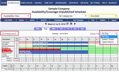 Work Availability Template qwlearn
