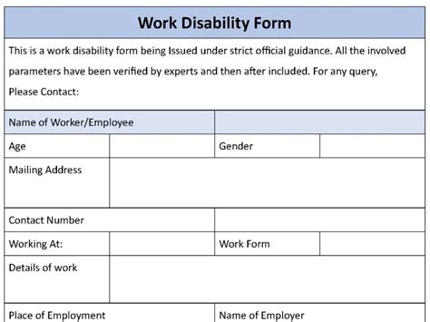 Work Disability Form Sample Disability Form & Template Sample Forms
