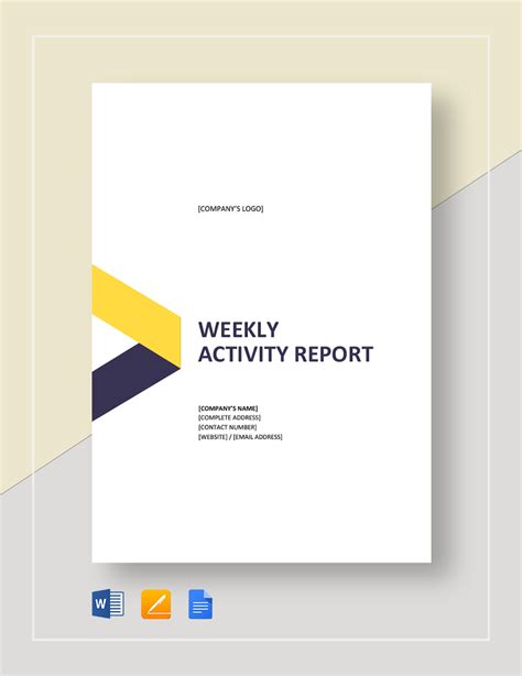 Work From Home Activity Report Template in Google Docs, Word, Pages