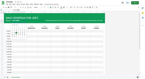 Work From Home Daily Schedule Template Google Docs, Google Sheets