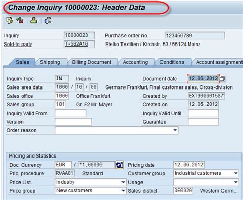 Work Item Header Information - SAP Documentation