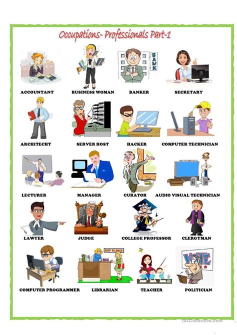 Work Job Career English Esl Worksheets For Distance Learning And Physical Classrooms