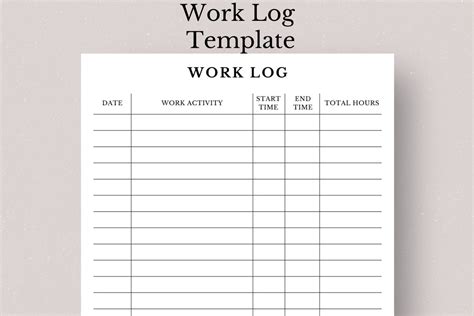 Work Log Template Employee Work Log Sheet Employee Work Log Template Employee Clock in