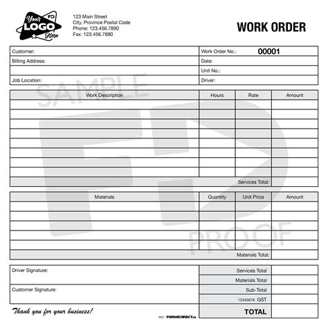 Work Order Form Templates at