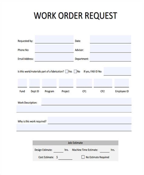 Work Order Request form template (Better than excel and PDF)