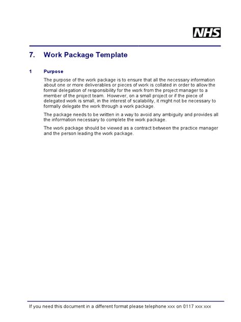Work Package Template Aug 2010 PDF Business Computing And
