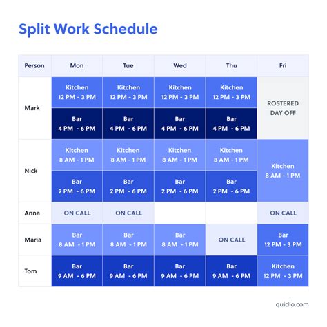 Work Schedule Calender Kore