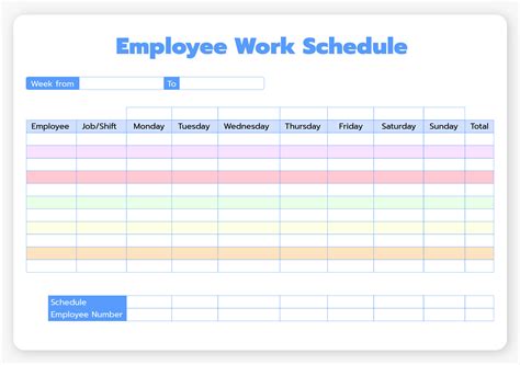 Work Schedule Template Pdf