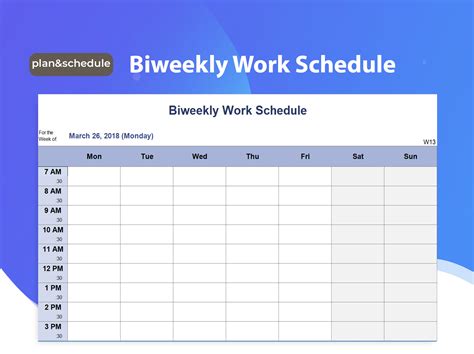 Work Schedule Template for Excel