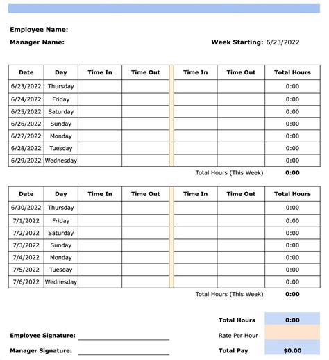 Work Timesheet Template Database