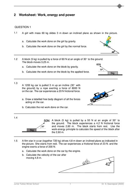 Work and Power Calculations 2 interactive worksheet Live Worksheets