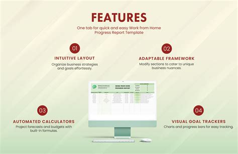 Work from Home Progress Report Template in Excel, Google Sheets
