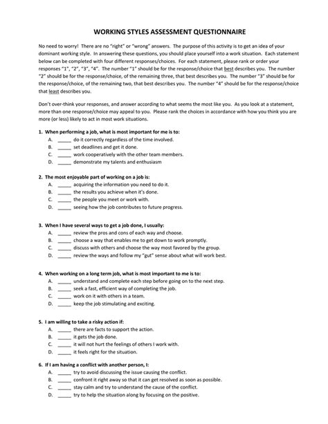 This Work Style Quiz Template will also uncover any areas for personal and professional growth. This What Is Your Work Style Quiz Template takes the form of a multiple-choice questions quiz. You can either run this quiz as is OR edit the quiz template to create your very own quiz. It's super easy to edit the question text, add some answer .... 