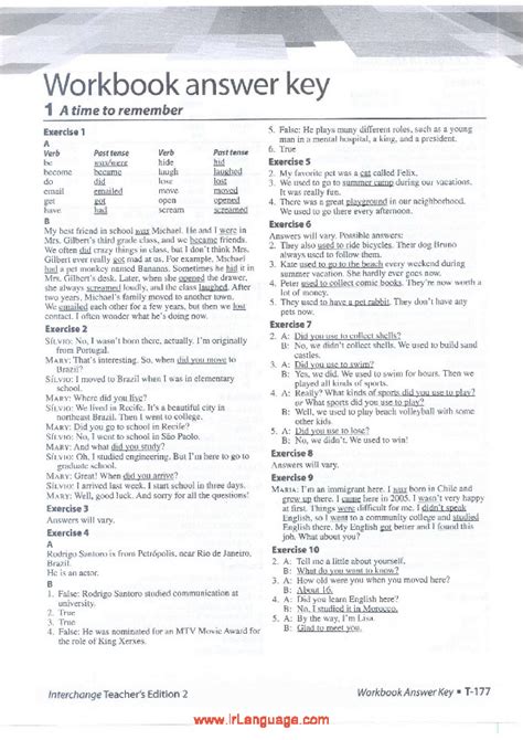 Workbook Answer Key Interchange Level 2TB PDF