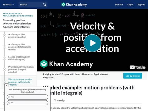 Worked Example Motion Problems With Derivatives Video Khan Academy