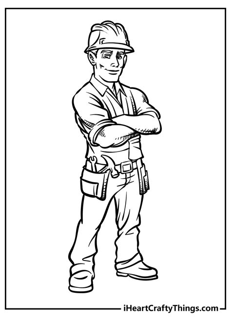Worker Coloring Page Coloring Pages
