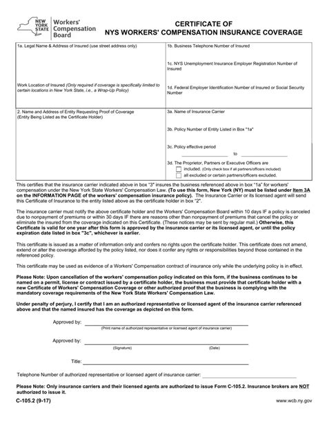 Workers Comp Form C 105.2 Universal Network