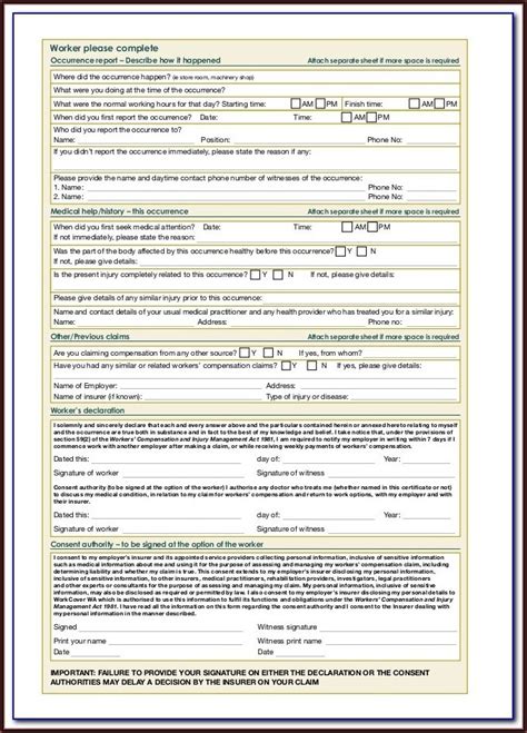 Workers Compensation Claim Form Nsw Form Resume Examples MoYoAdwN2Z