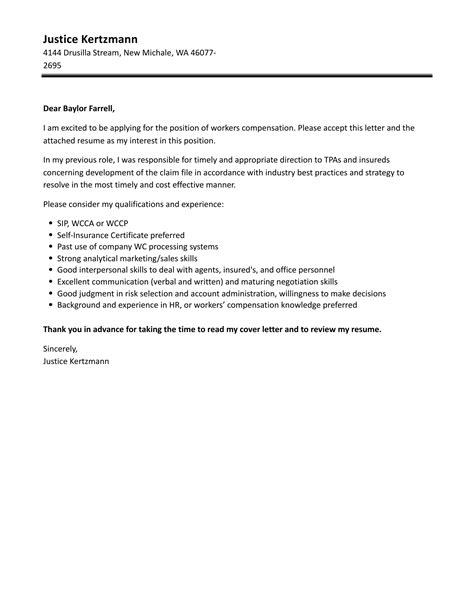 Workers Compensation Letter Templates