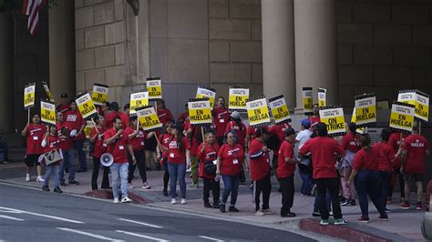Workers strike at major Southern California hotels over pay and benefits