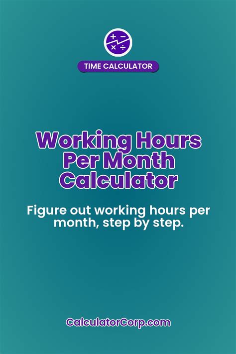 Working hours per month calculator. The Working Hours Per Month Calculator is a tool designed to...