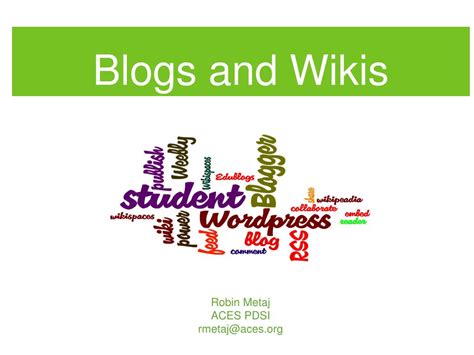 Working with Wikis and Blogs