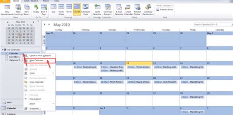 Working with multiple calendars in Microsoft Outlook 2010 Outlook Help